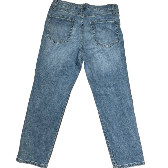 Anthropologie x Ella Moss 12/31 High Waist Straight Leg Jeans Cropped Light - Picture 4 of 5